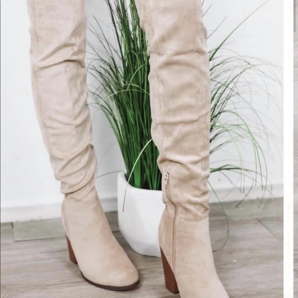Over the Knee Boots Tan